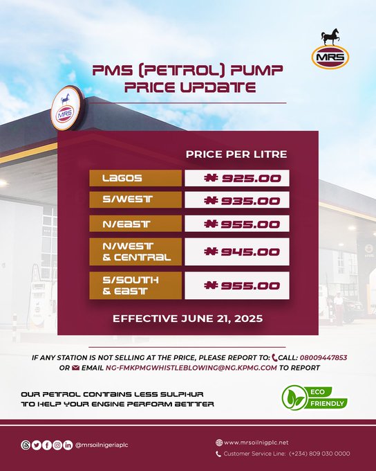 MRS petrol price