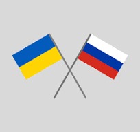 Ukraine and Russia flag