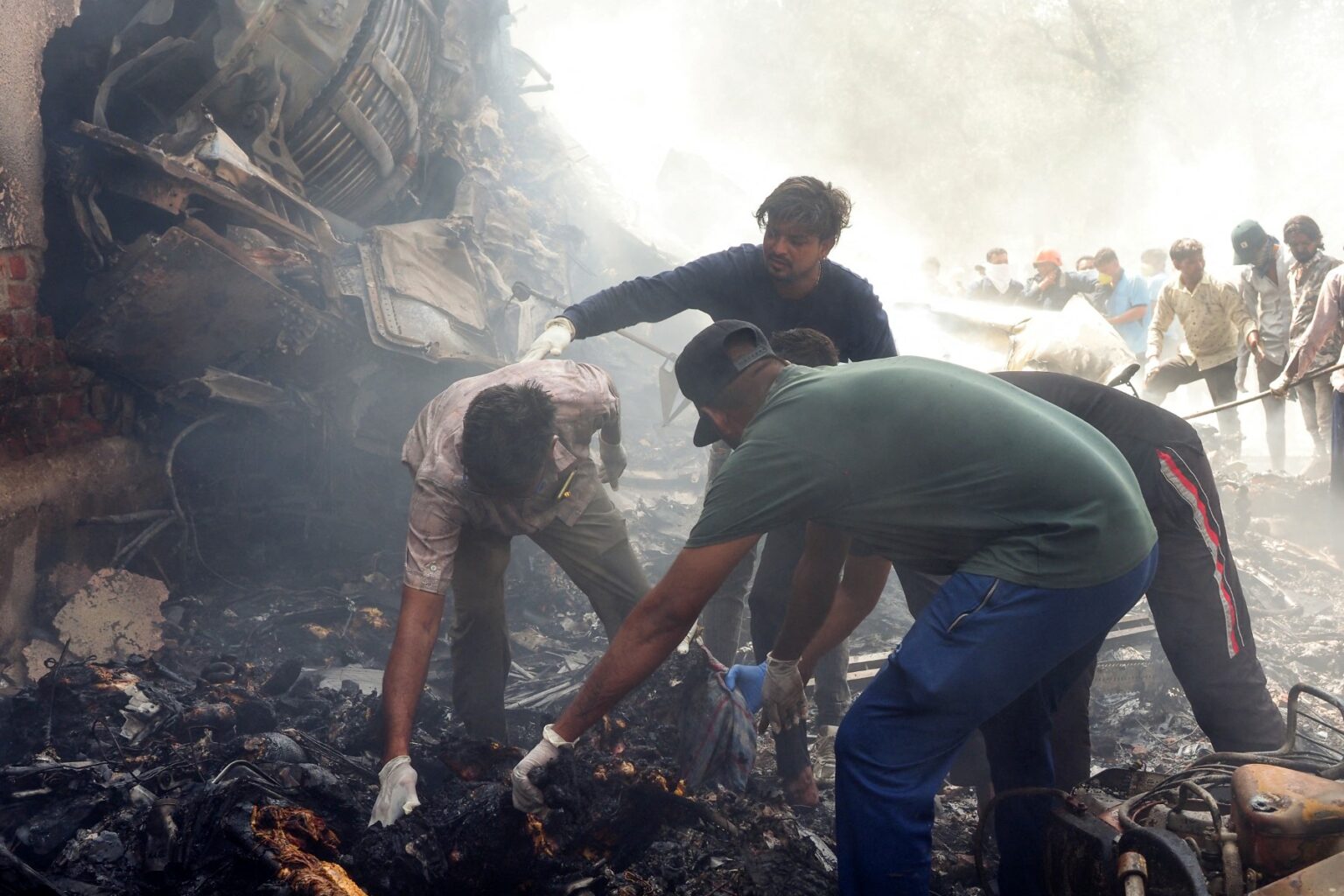 india plane crash site