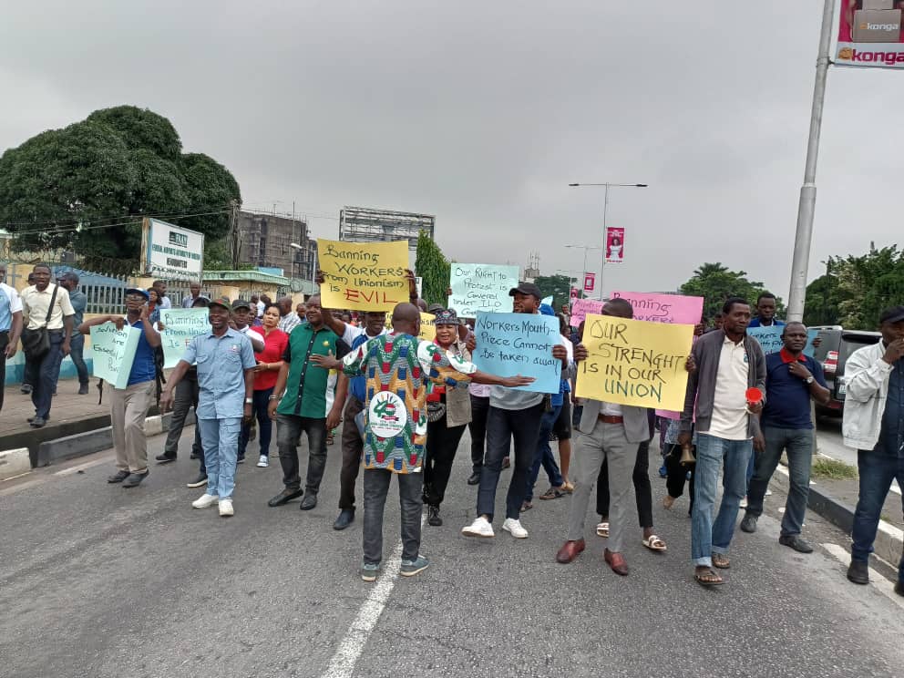 Aviation worker protest
