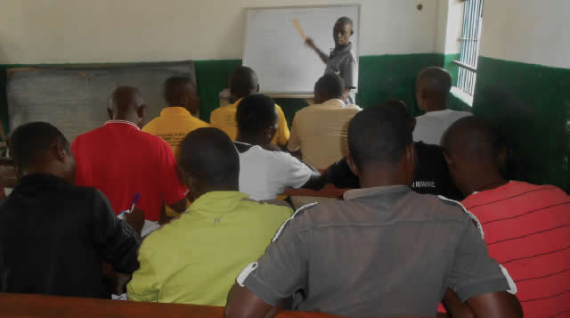 inmates at a class session