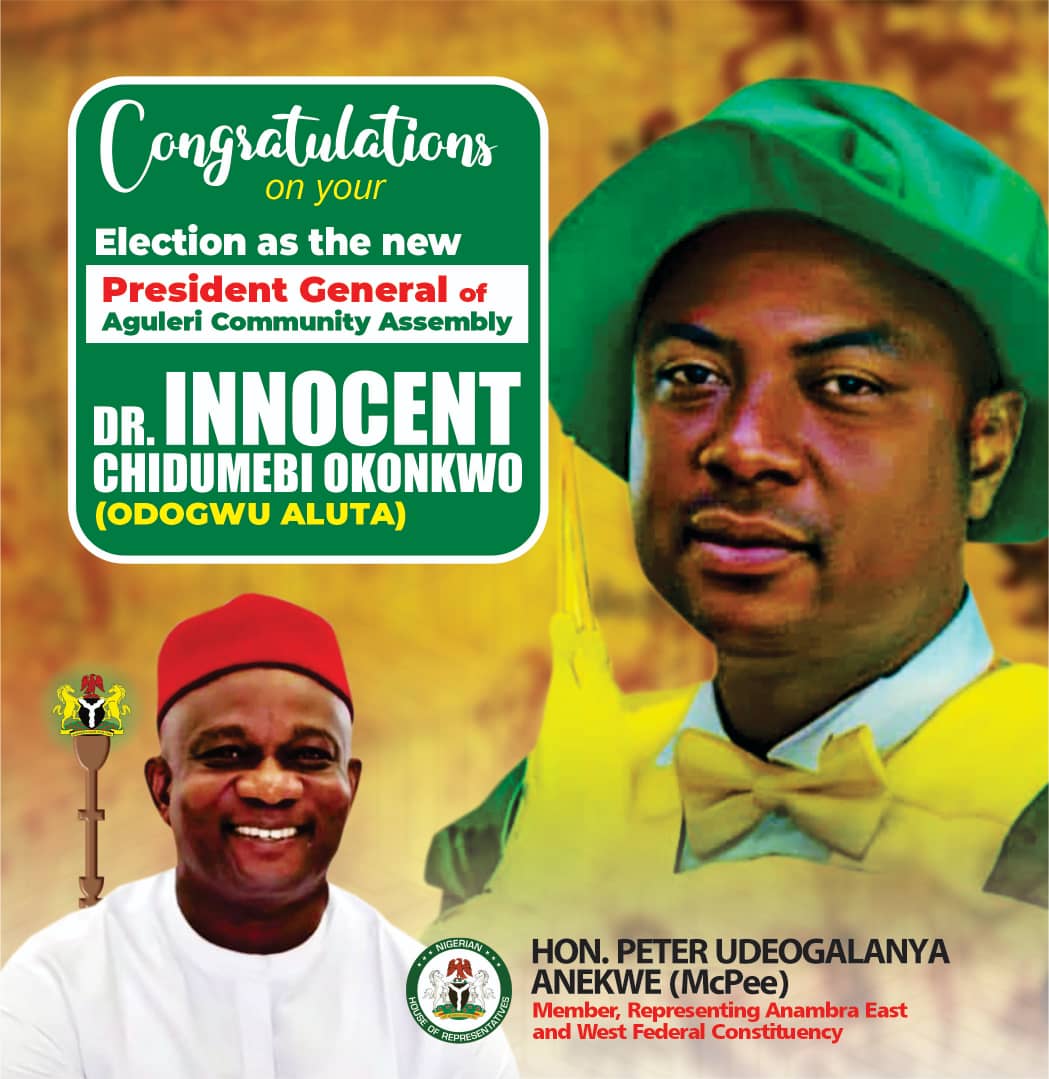 Hon. Peter Udeogalanya Congratulates New Aguleri PG, Pledges Support for Development