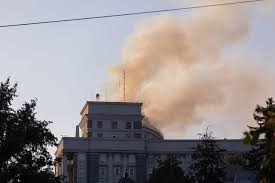 Russian airstrikes target Ukraine’s cabinet headquarters